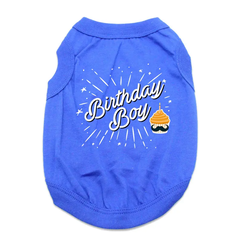 Birthday Boy Dog Shirt - Blue