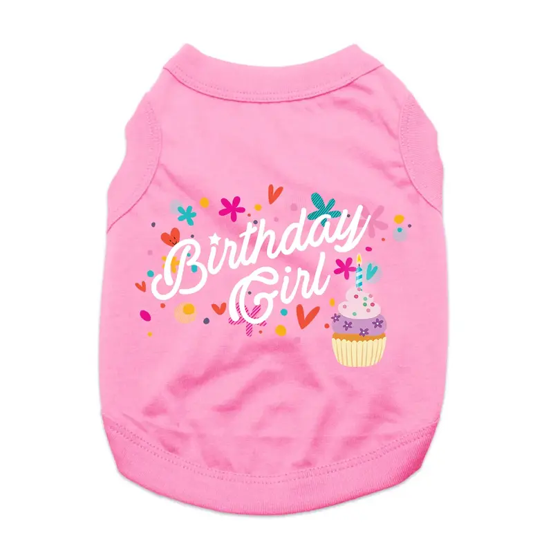 Birthday Girl Dog Shirt - Pink