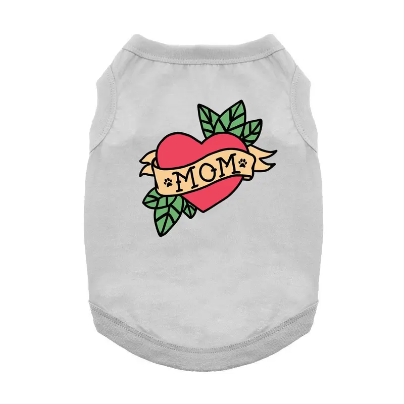 Mom Tattoo Dog Shirt - Gray