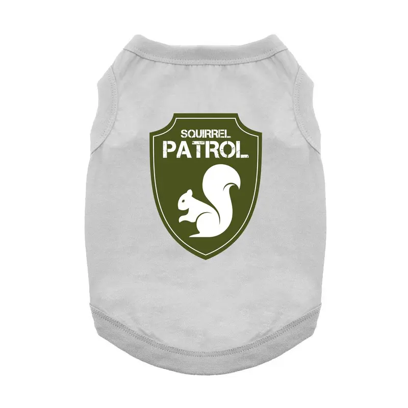 Squirrel Patrol Dog Shirt - Gray