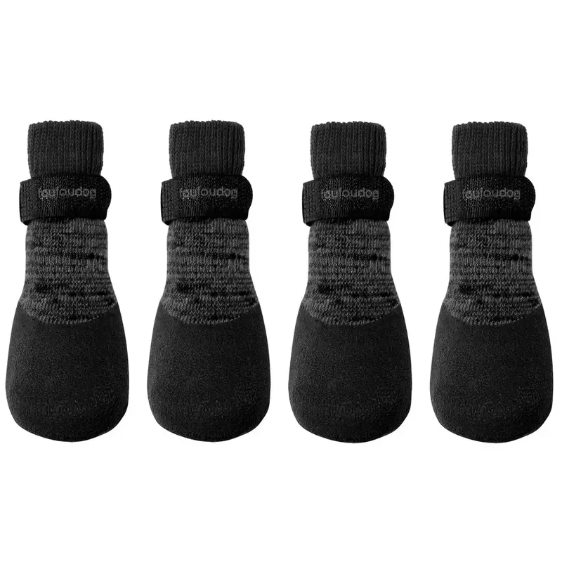 foufou Dog Rubber Dipped Dog Socks - Black