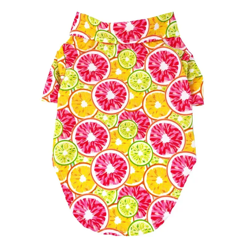 Hawaiian Camp Shirt by Doggie Design - Citrus Slice