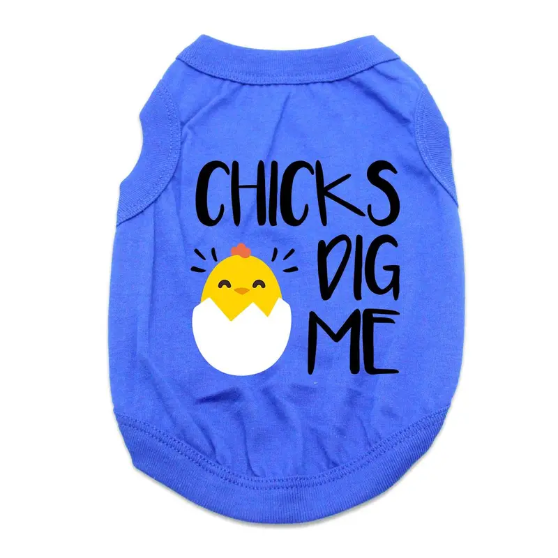 Chicks Dig Me Dog Shirt - Blue