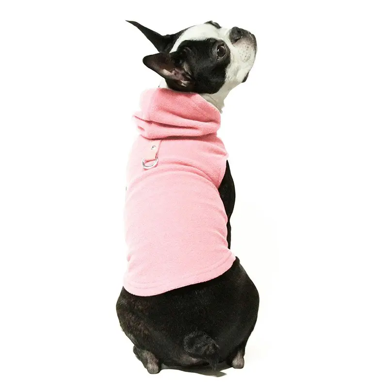 Fleece Vest Hoodie Dog Harness by Gooby - Pink