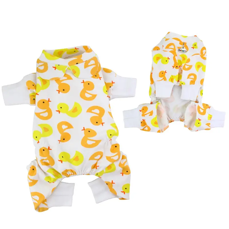 Klippo Yellow Ducky Knit Cotton Dog Pajamas