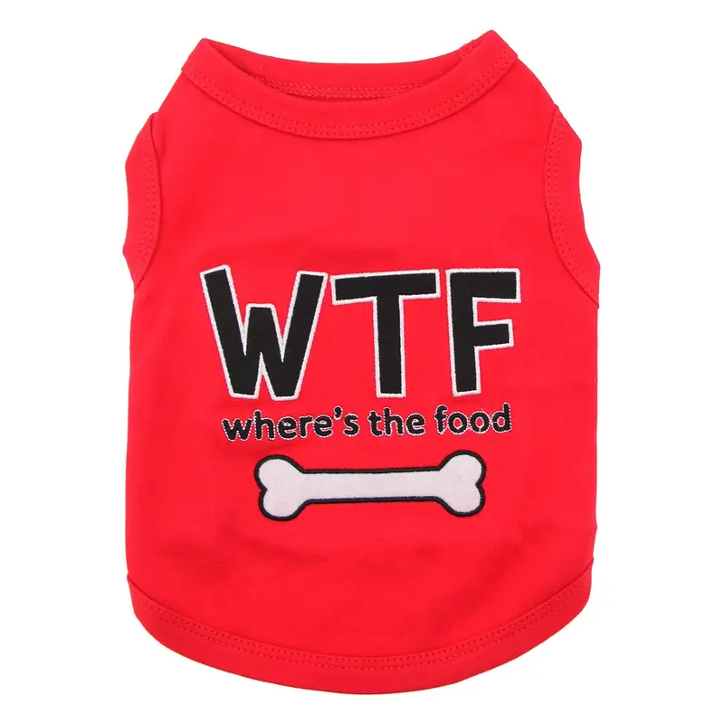 Where's the Food Dog Tank by Parisian Pet - Red
