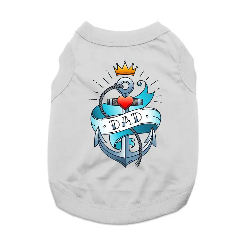 Dad Tattoo Dog Shirt - Gray