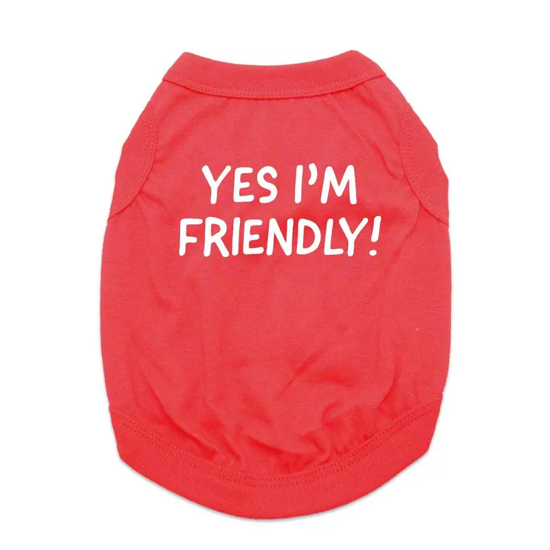 Yes I'm Friendly Dog Shirt - Red
