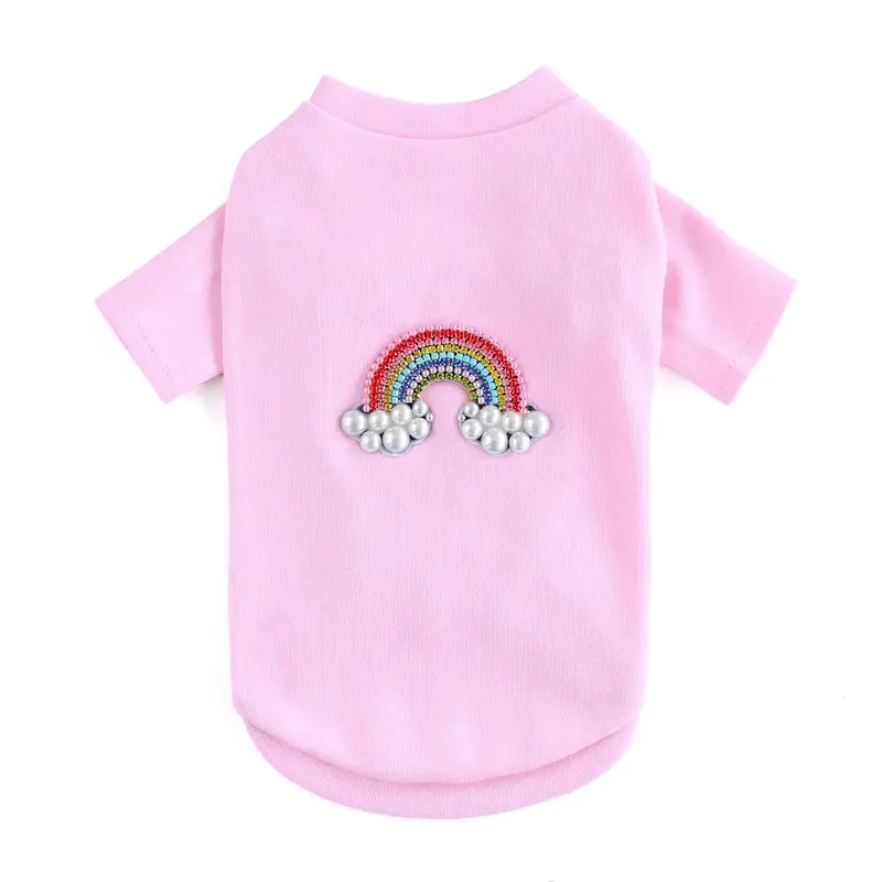 Hello Doggie Rainbow Dog T-Shirt - Pink