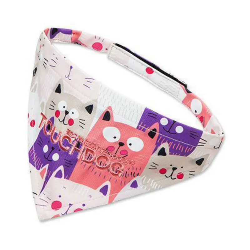 Pet Life Touchdog Head-Popper Dog Bandana - Pink/Purple