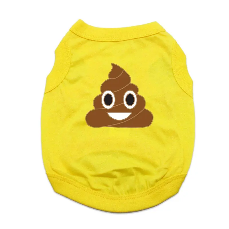 Poop Emoji Dog Shirt - Yellow