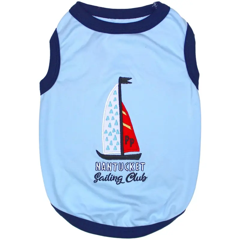 Sailing Club Dog Tank by Parisian Pet - Blue