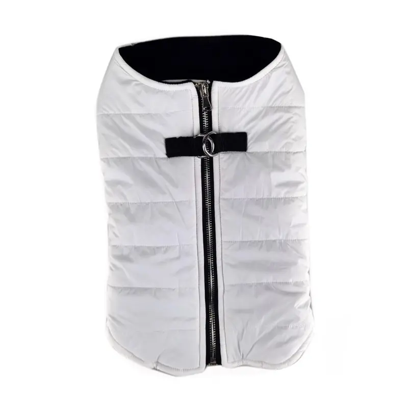 Doggie Design Zip-up Dog Puffer Vest - White