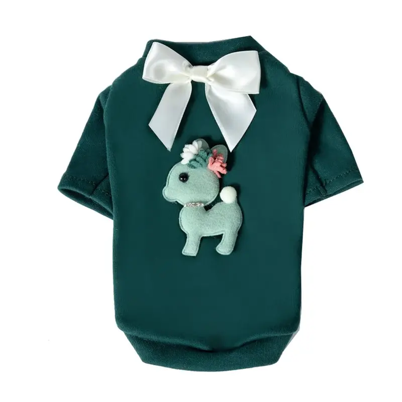 Hello Doggie Baby Deer Dog T-Shirt - Emerald Green