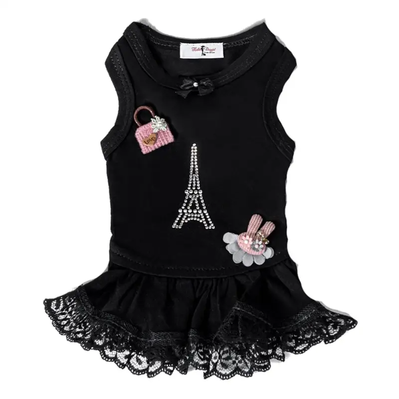 Hello Doggie Paris Dog Dress - Black