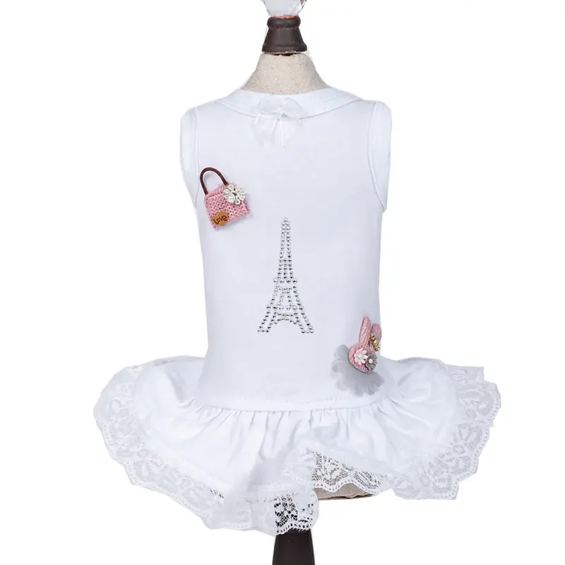 Hello Doggie Paris Dog Dress - White