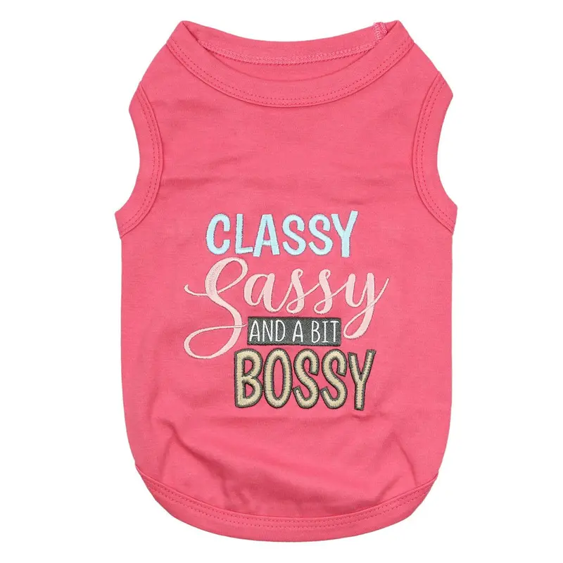 Parisian Pet Classy, Sassy and a Bit Bossy Dog Tank - Pink