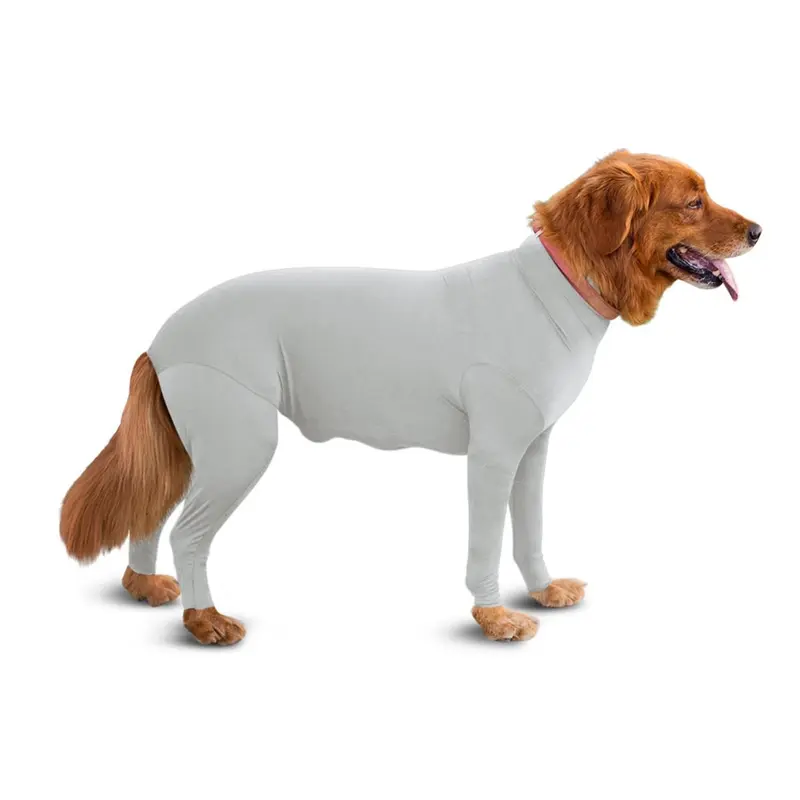 Shed Defender Original Full Body Dog Onesie - Heather Gray