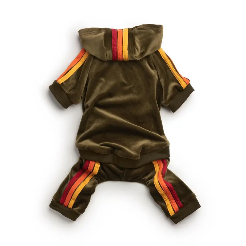 fabdog Velour Jogger Dog Jumpsuit - Olive