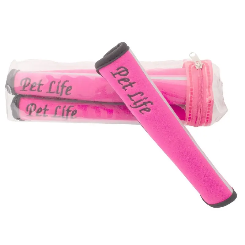 Pet Life Extreme-Neoprene Joint Protective Safety Recovery and Reflective Pet Dog Sleeves - Set of 4 - Hot Pink