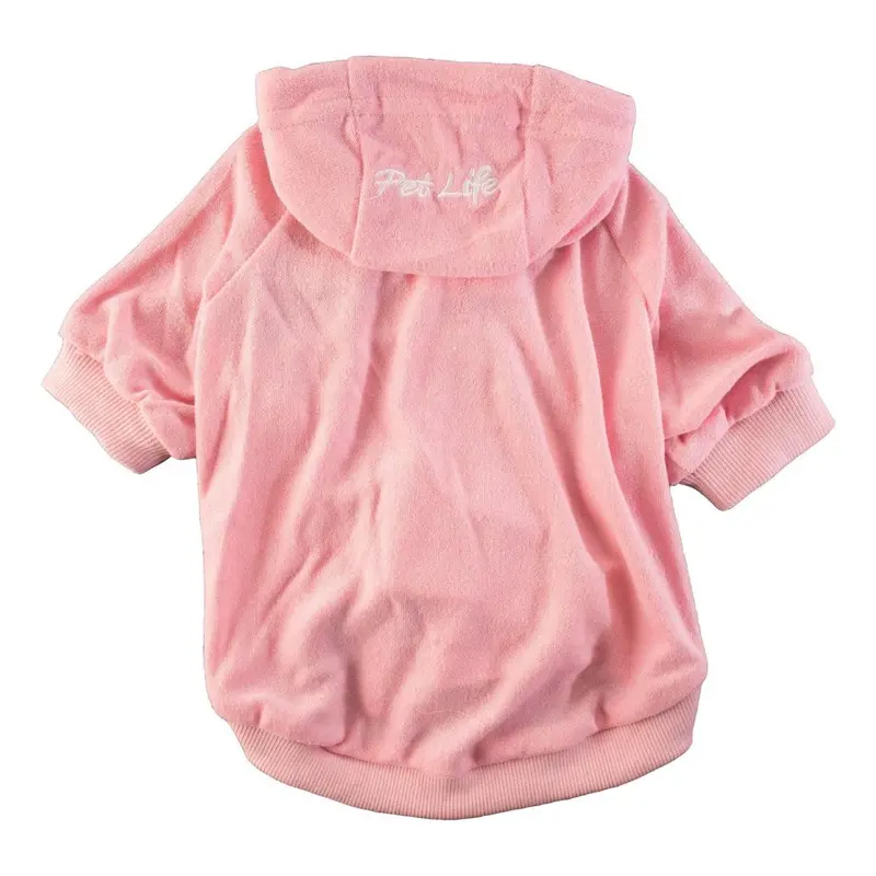 Pet Life French Terry Ultra-Soft Quick-Drying Dog Hoodie - Pink