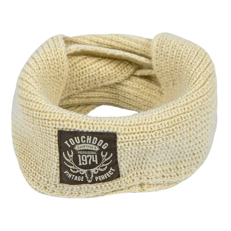 Pet Life Touchdog Heavy Knitted Fashion Winter Dog Scarf - Beige