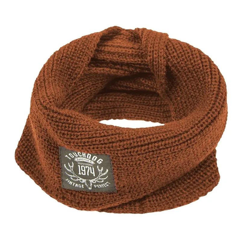 Pet Life Touchdog Heavy Knitted Fashion Winter Dog Scarf - Coffee Brown