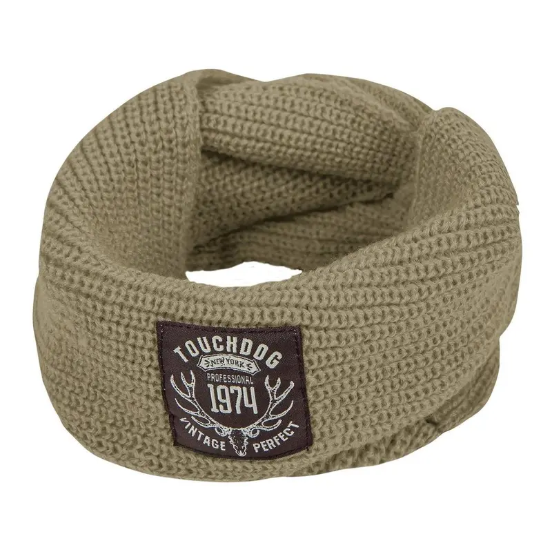 Pet Life Touchdog Heavy Knitted Fashion Winter Dog Scarf - Khaki
