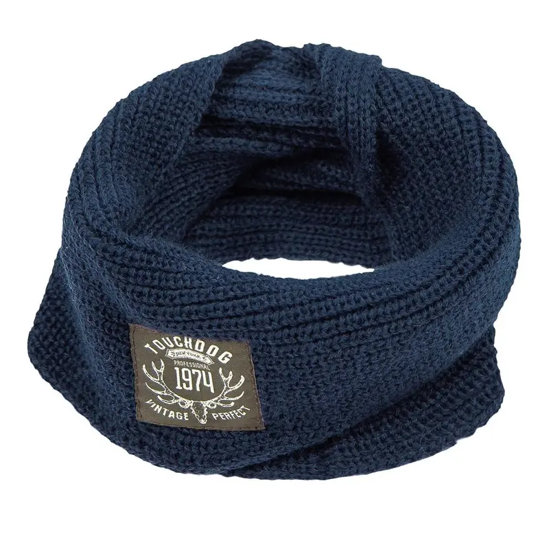 Pet Life Touchdog Heavy Knitted Fashion Winter Dog Scarf - Navy Blue