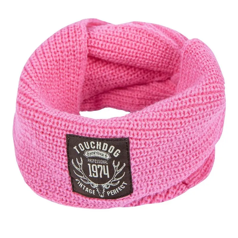 Pet Life Touchdog Heavy Knitted Fashion Winter Dog Scarf - Pink