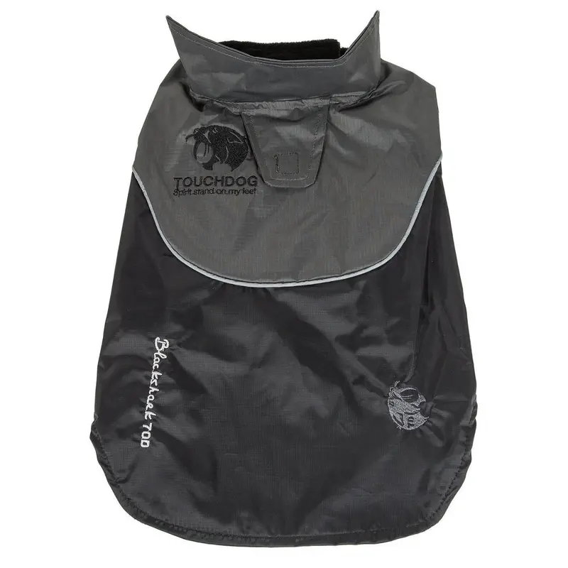 Pet Life Touchdog Lightening-Shield 2-in-1 Waterproof Dog Jacket - Black/Gray