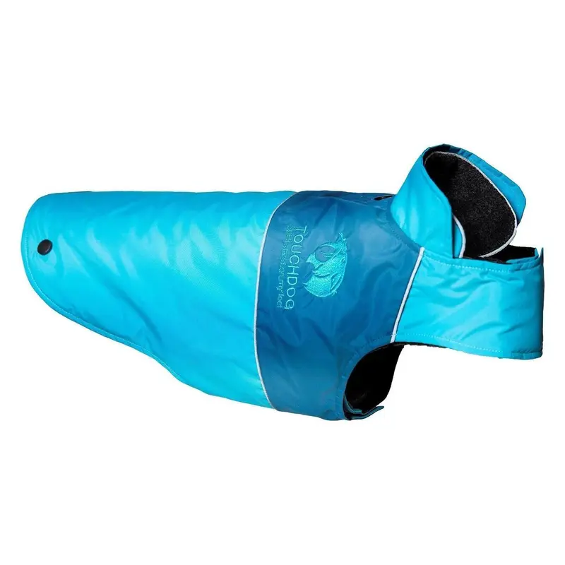 Pet Life Touchdog Lightening-Shield 2-in-1 Waterproof Dog Jacket - Turquoise Blue/ Ocean Blue