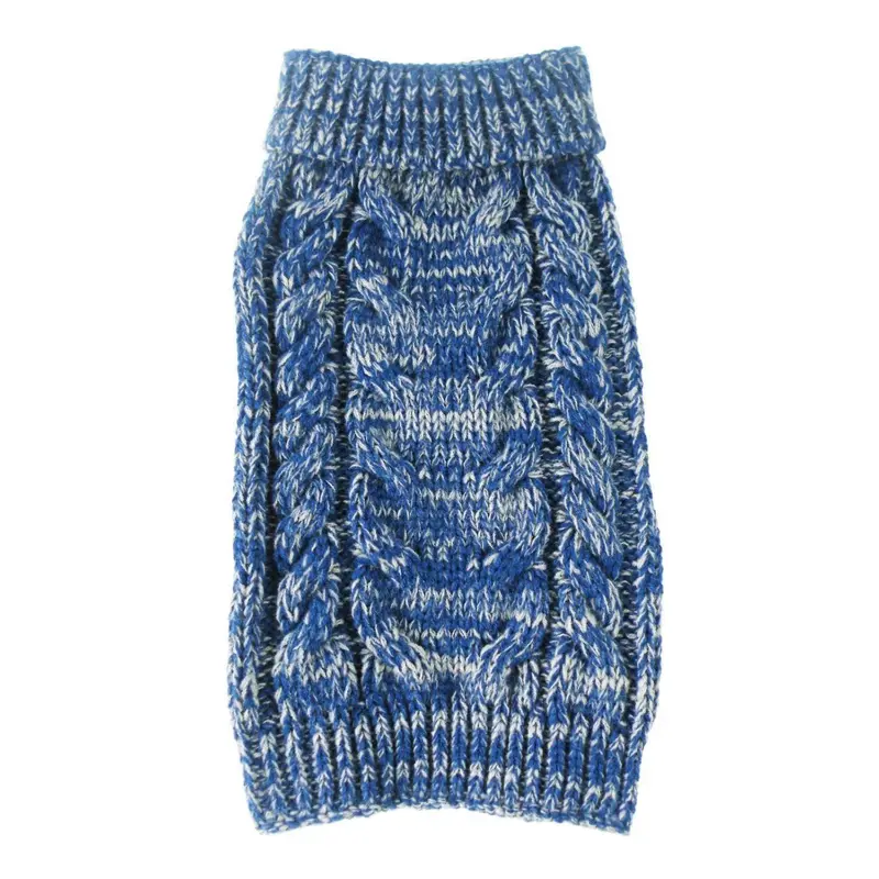 Pet Life True Blue Heavy Cable Knitted Dog Sweater