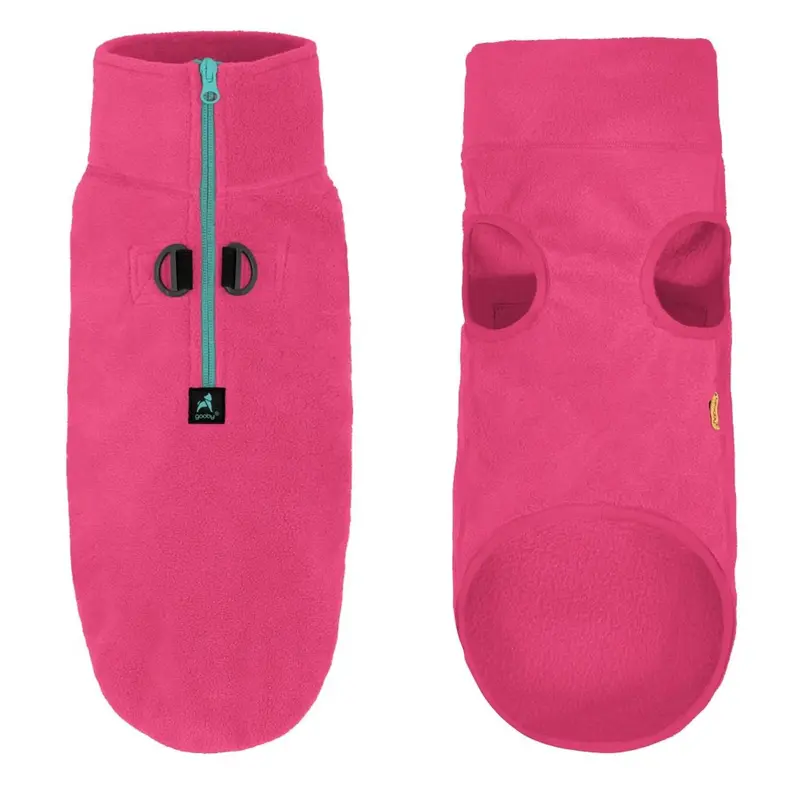 Gooby Half Zip-Up Fleece Dog Vest - Pink