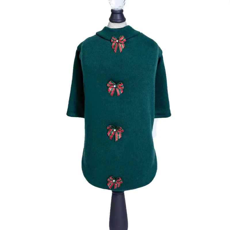 Hello Doggie Christmas Dog T-Shirt - Forest Green