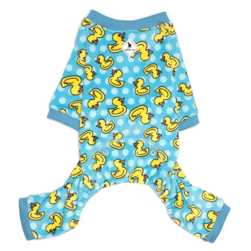 Worthy Dog Fleece Dog Pajamas - Rubber Duck