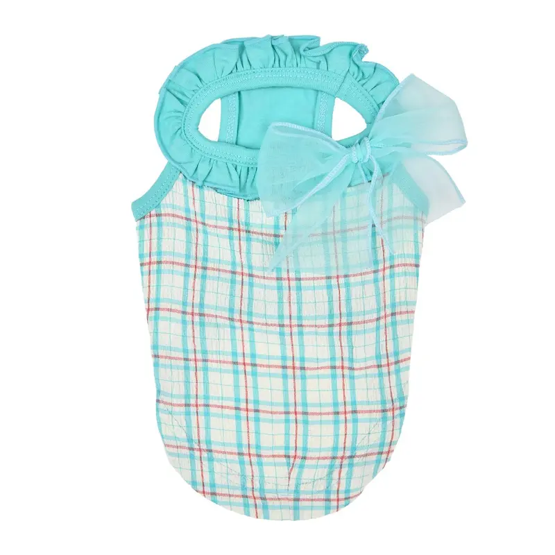Pinkaholic Eulalia Checkered Dog Tank Top - Aqua