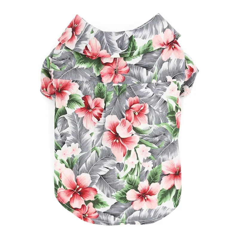Dogo Tropical Floral Dog Shirt - Gray
