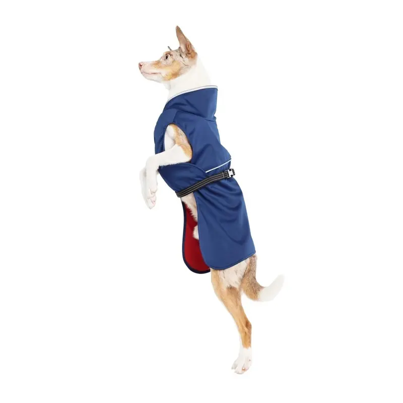 Gold Paw Rain Paw II Dog Raincoat - Navy/Red