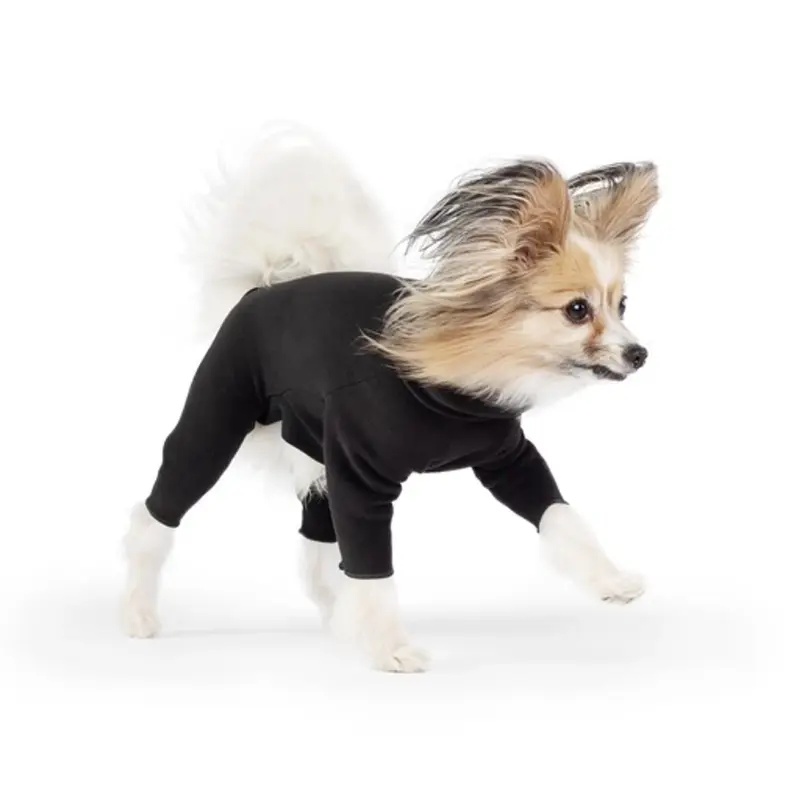 Gold Paw Stretch Fleece Dog Onesie - Black