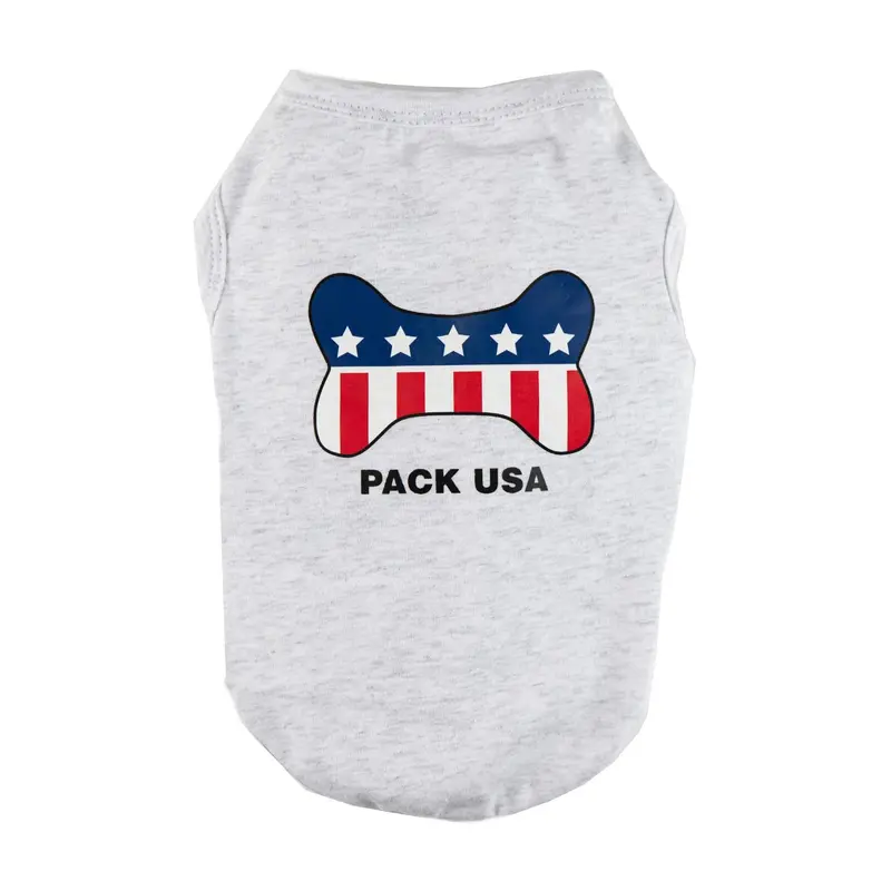 Hip Doggie Pack USA Dog Shirt - Gray