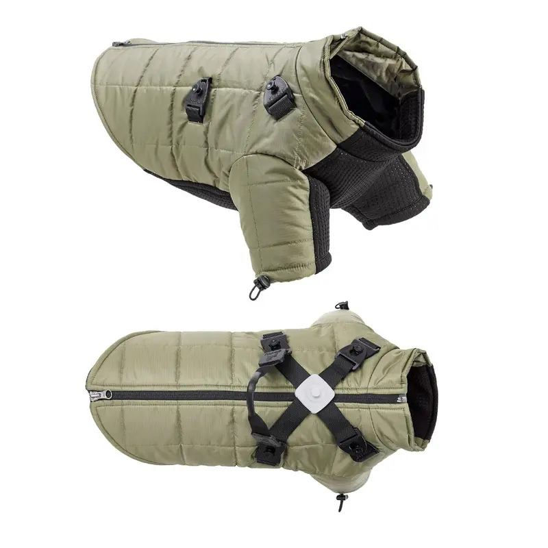 Gooby Alpine Explorer Halter Dog Coat - Olive Branch