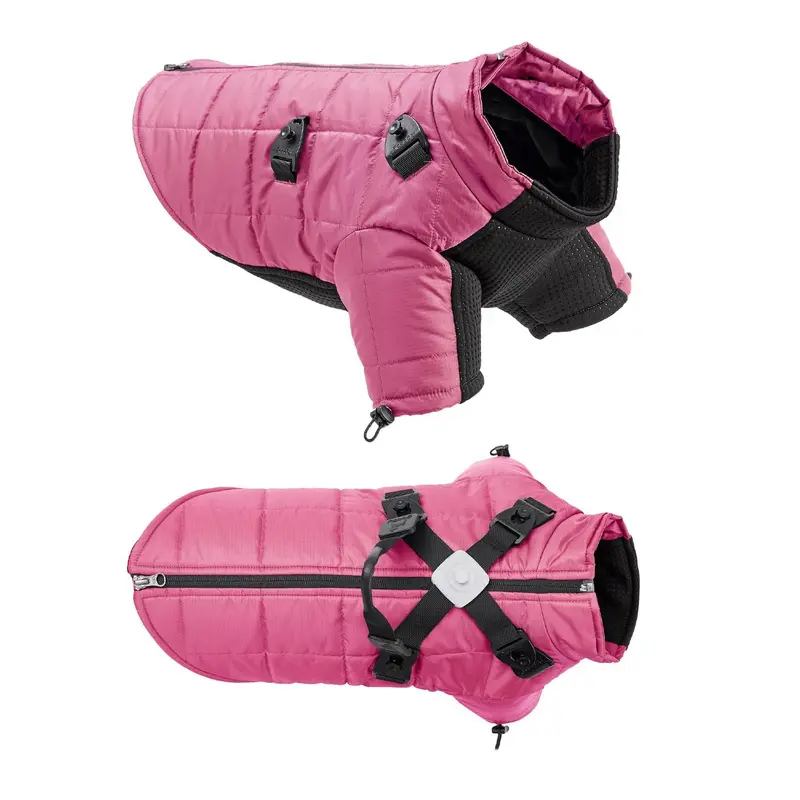 Gooby Alpine Explorer Halter Dog Coat - Raspberry Rose