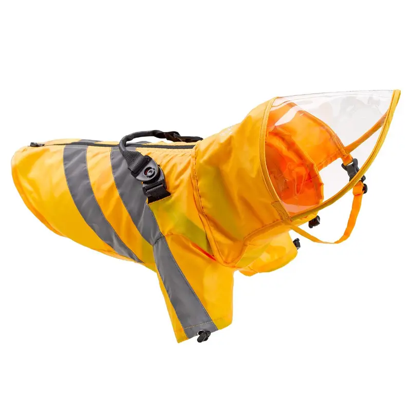 Gooby Wind Runner Anorak Dog Raincoat - Yellow with Visor