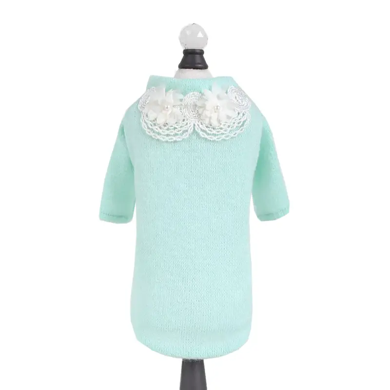 Hello Doggie Sweet Magnolia Dog Sweater - Mint Blue