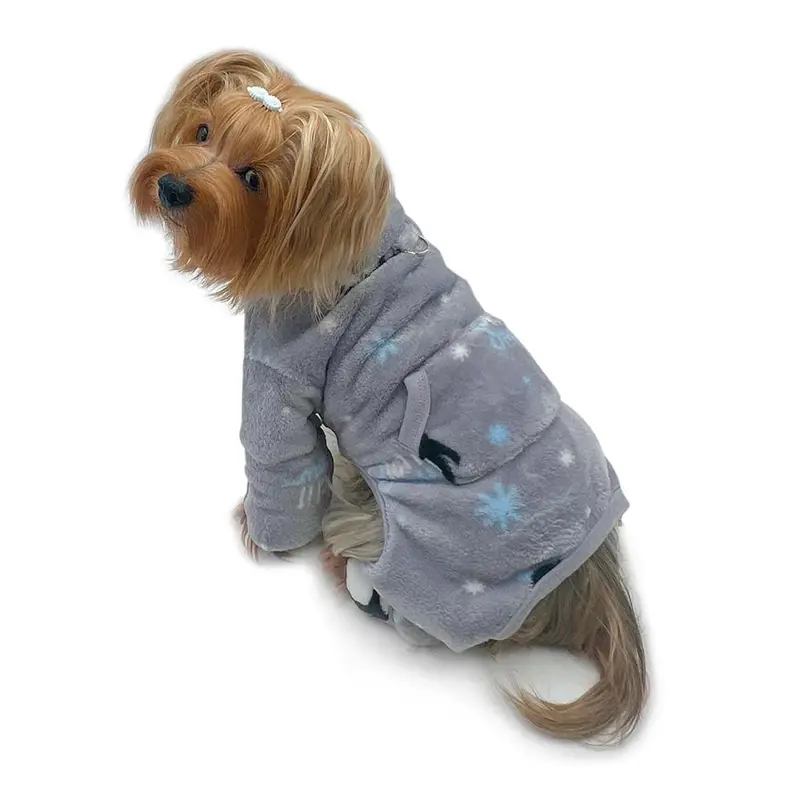 Klippo Ultra Thick Plush Penguins Turtleneck Dog Pajamas - Gray