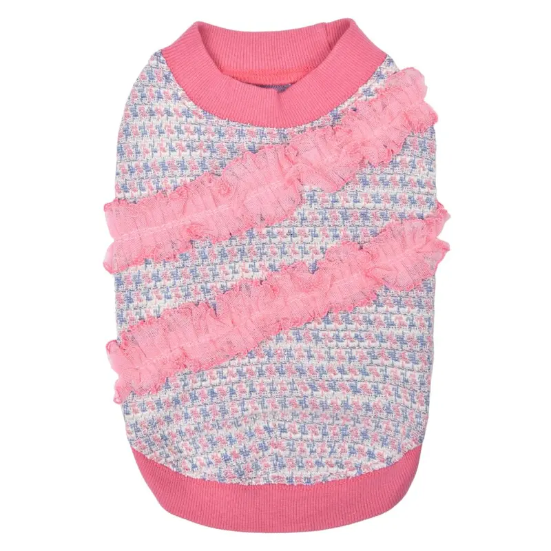 Pinkaholic Scarlett Houndstooth Sleeveless Dog Shirt - Pink