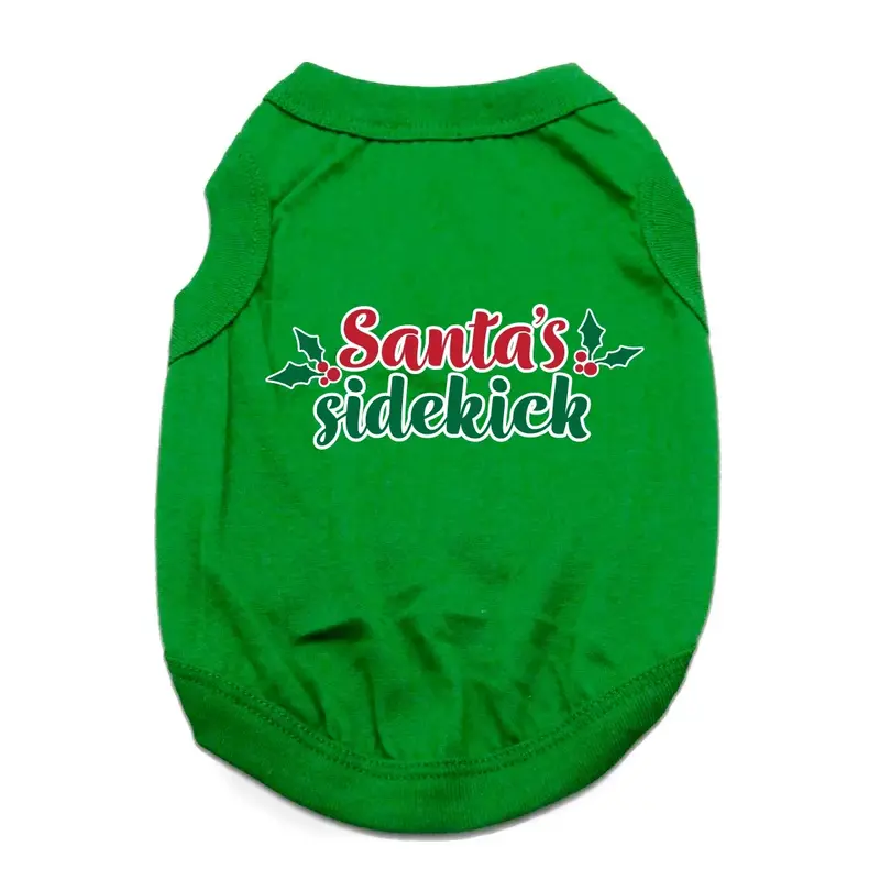 Santa's Sidekick Dog Shirt - Green