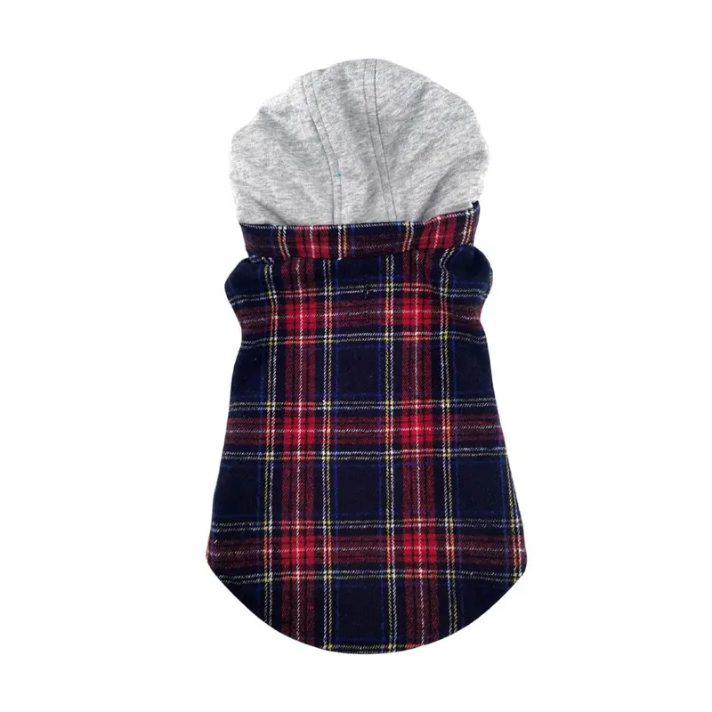 Doggie Design Weekender Sweatshirt Hoodie Dog Jacket - Red & Black Plaid Flannel