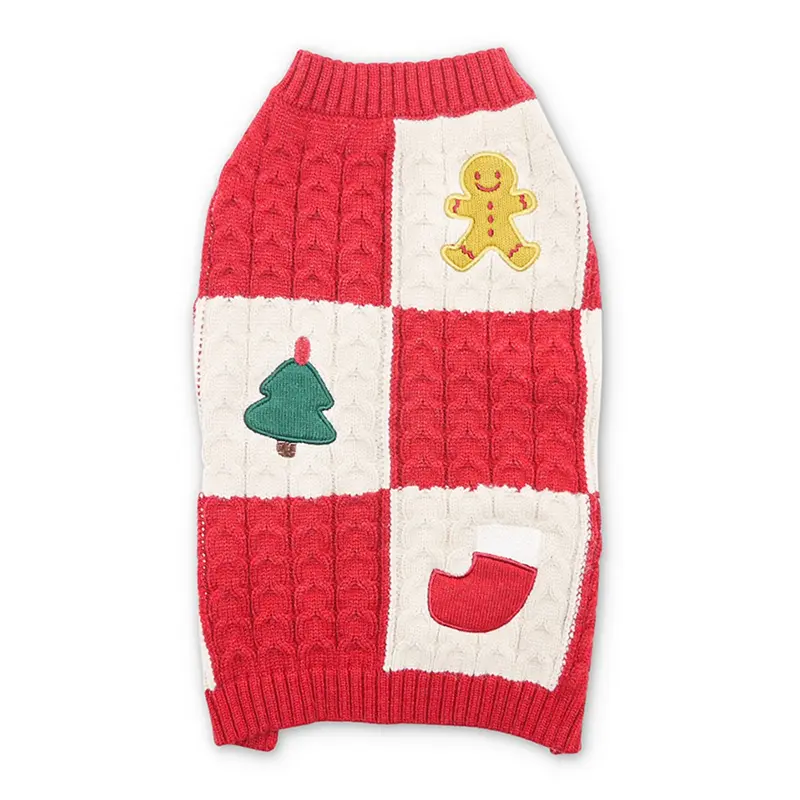 DOGO Holiday Appliques Dog Sweater - Red